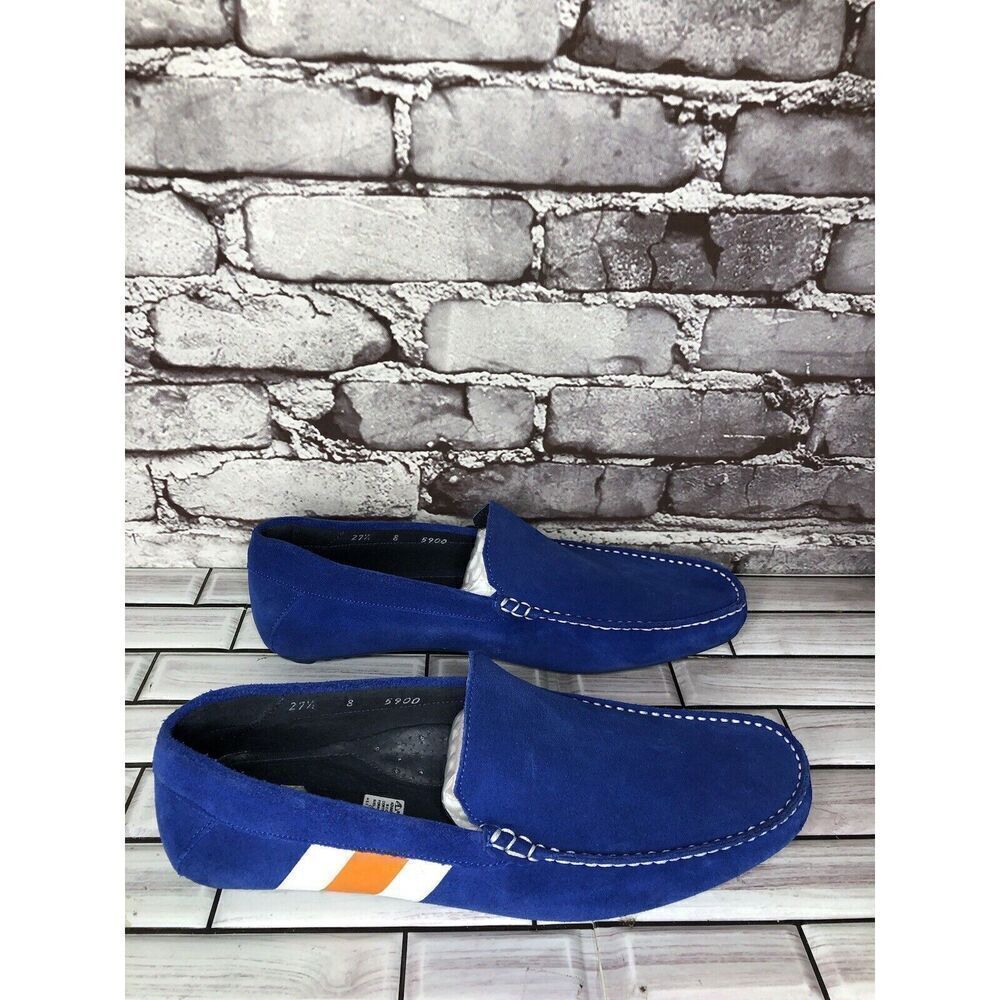 Aretina Shoes Blue Suede Leather Slip On Driving Loafers Men’s Sz 27.5 Mex/9M US